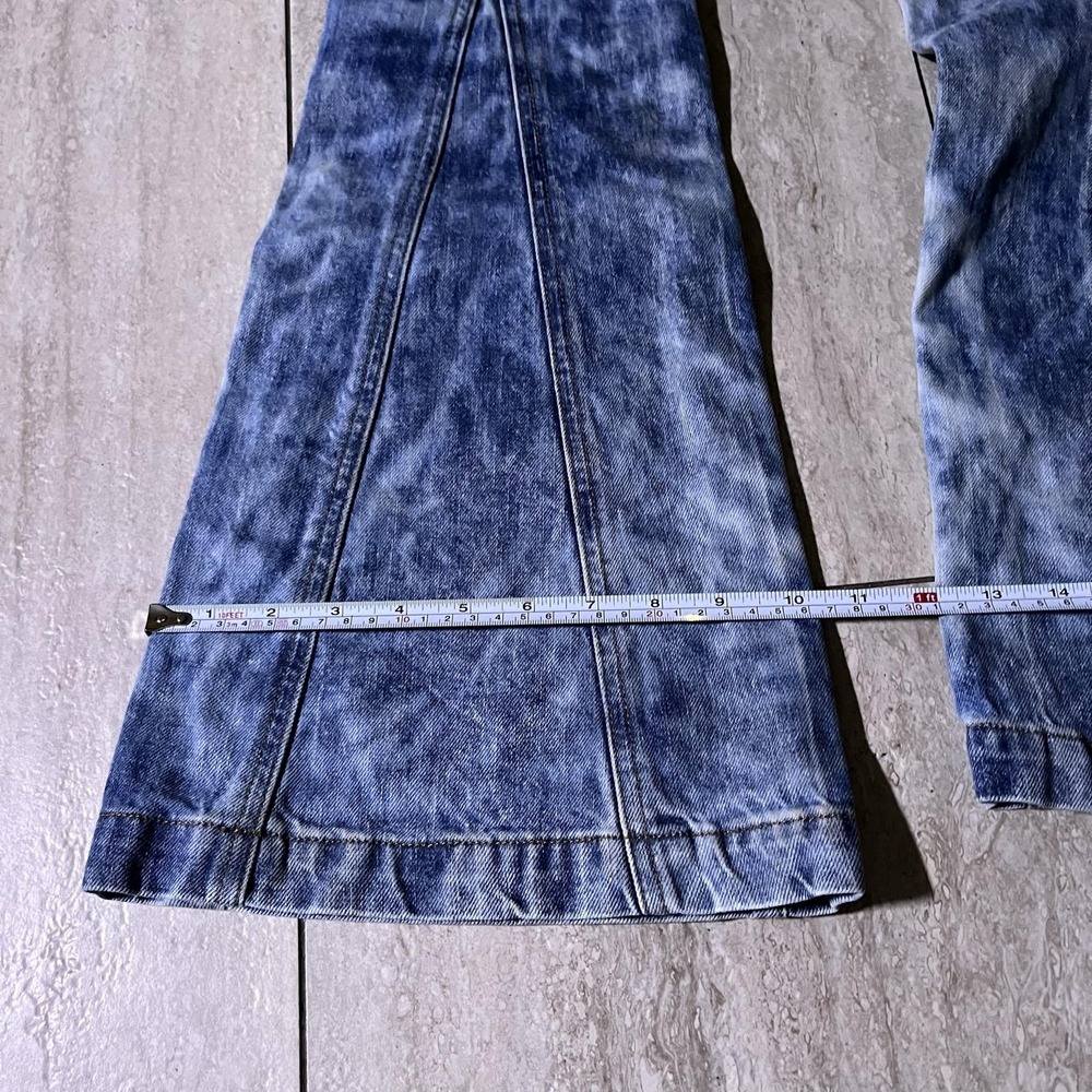 Diesel D-Gen-F-Fse Flare Jeans Womens 24 Blue Acid Wash Zip Pockets 24x32 NEW - Picture 5 of 16